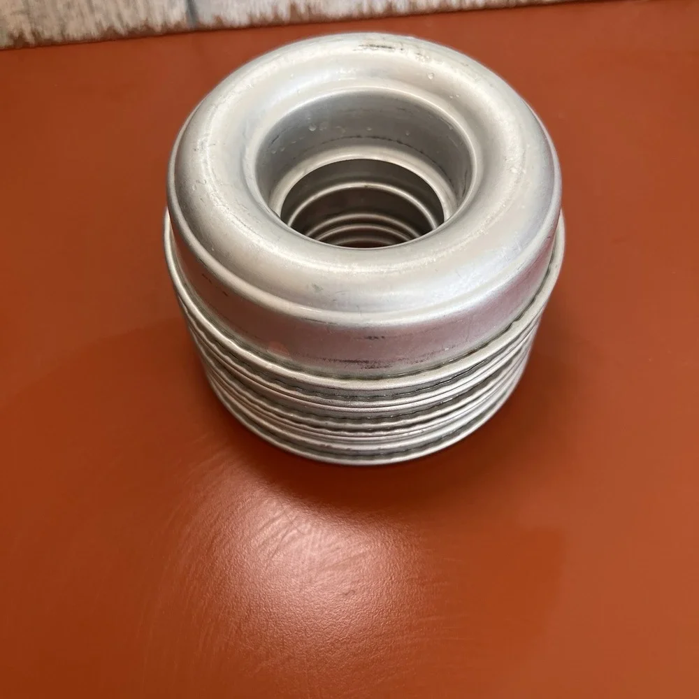 8 Vtg Aluminum Donut Ring Jello Mini Bundt Cake Molds Pastry Tart Tins MCM Retro